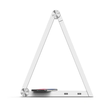 

Universal LED Wireless Charging USB 2.0 Dimming Triangle Desk Lamp Aluminum Alloy Foldable Table Reading Light Multiple Color