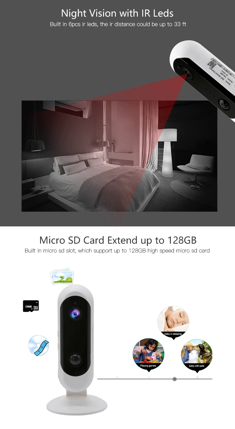 HD 1080P батарея CCTV Беспроводная IP камера инфракрасная ночная версия PIR M-otion Обнаружение 120 ° домашняя камера с Wi-Fi детские мониторы
