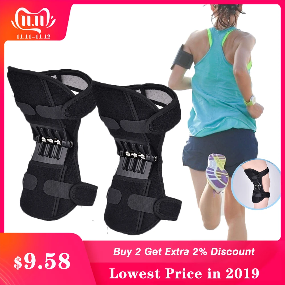 

Knee Joint Support Breathable Pads Powerful Rebound Spring Non-slip Climbing Booster Outdoor Power Lift Stabilizer Brace