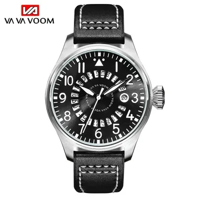 

Casual Sport VAVA VOOM Men Quartz Watch Leather Waterproof Military Clock Fashion Sports Calendar Watch Relogio Masculino