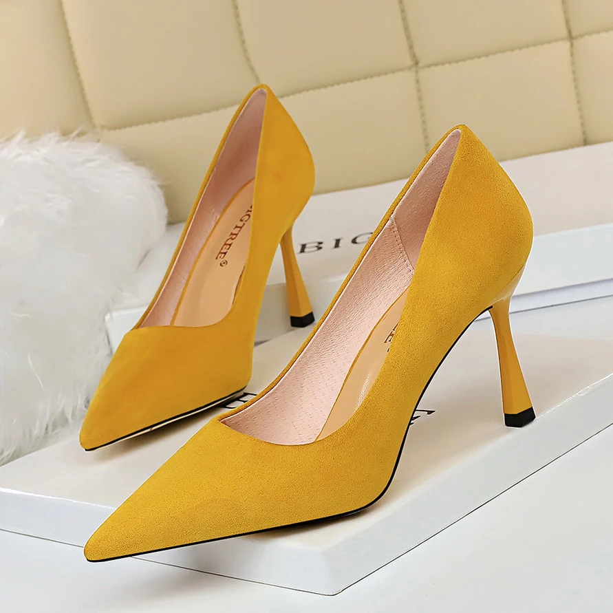 low yellow heels