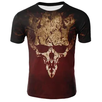 

Skull men's shirt T-shirt men's short-sleeved shirt fashion 3D printed skull print men's hip-hop T-shirt 2020 latest casual shor