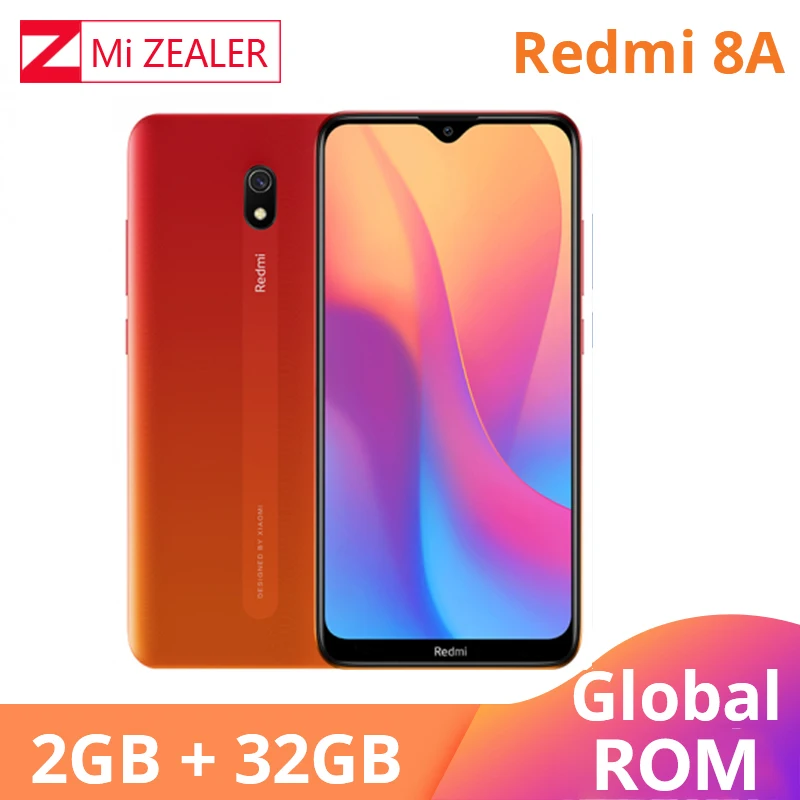 Sunset red Смартфон Xiaomi Redmi 8A с глобальной ПЗУ, 2 Гб ОЗУ, 32 Гб ПЗУ, камера Snapdragon 439, 12 Мп, аккумулятор 5000 мАч, Восьмиядерный телефон - Цвет: Sunset red