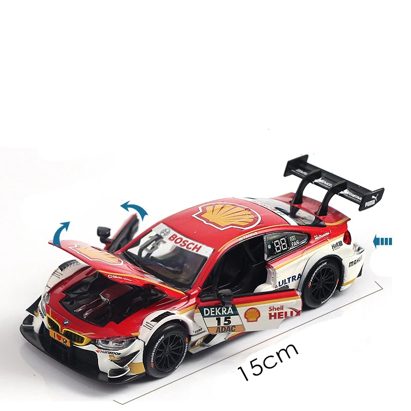  Scale 1:32 Apply Horse M4 DTM Alloy Metal Model Diecast Decorative Pattern Racing Sports Car Toys F