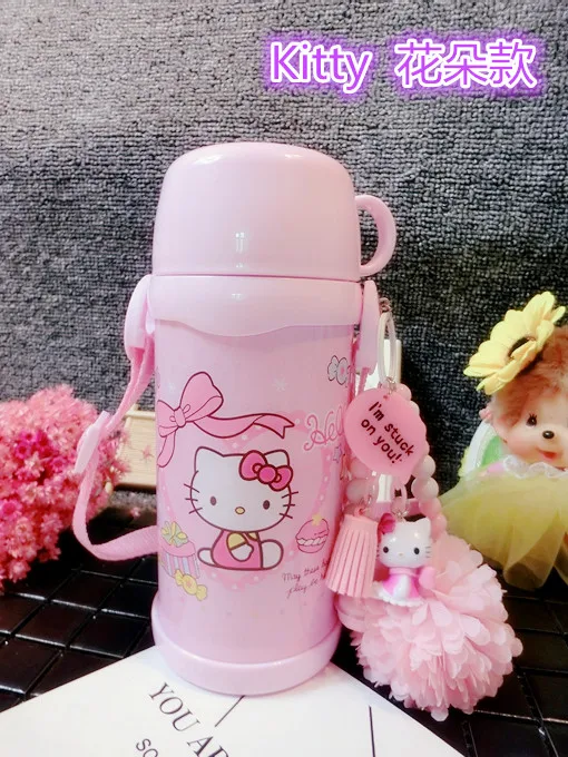 260ml Helloo Kitty Thermos Cup 304 Stainless Steel Water Bottle Pink Kitty Cat Insulated Cup Thermos Flask Hot Water Thermos