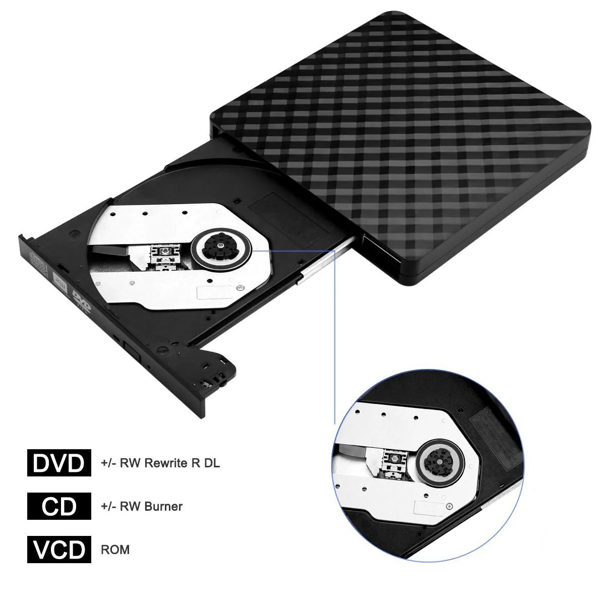 Универсальный домашний аудио USB 3,0 DVD VCD плеер с usb-кабелями для ноутбука высокая скорость внешней DVD-RW горелки