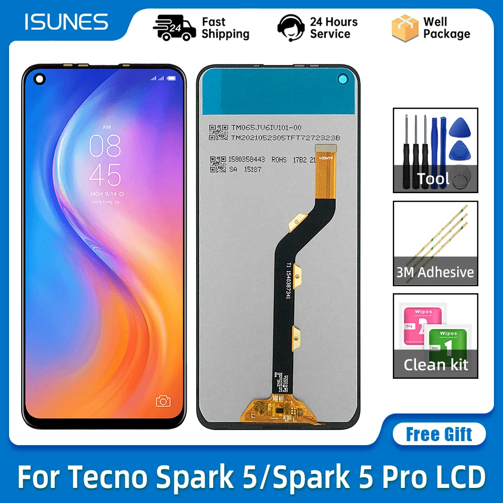 66OriginalForTecnoSpark5ProKD7LCDDisplayTouchScreen