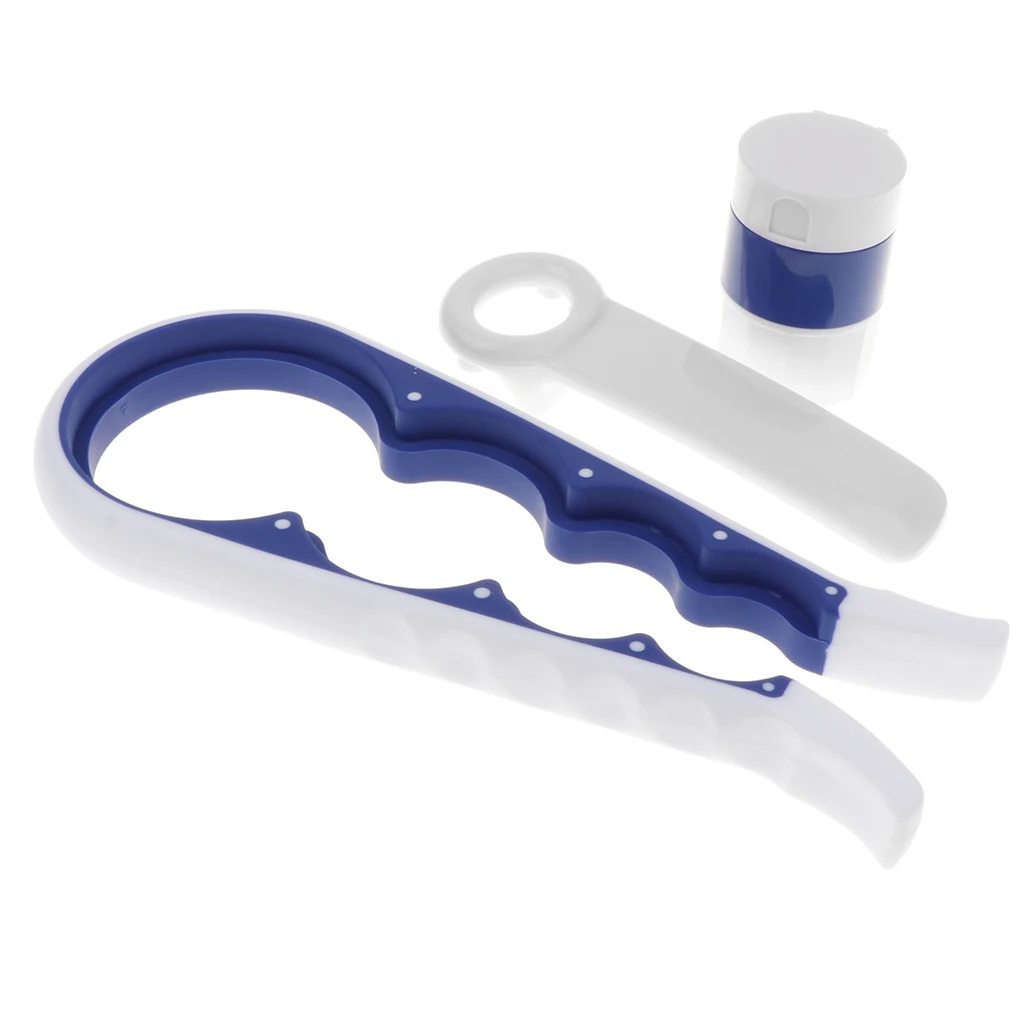 

Multi-use Hand Jar Bottle Opener Kitchen Twist Tool with Pill Splitter and Grinder Kit, Easy Grip for Children Elderly Arthritis