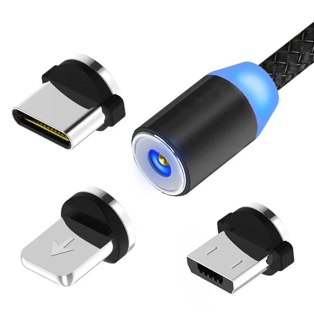 Магнитный кабель для быстрой зарядки Micro-USB Lightning Кабель для магнитного зарядного устройства type C USB кабель для смартфонов и мобильных телефонов USB шнур