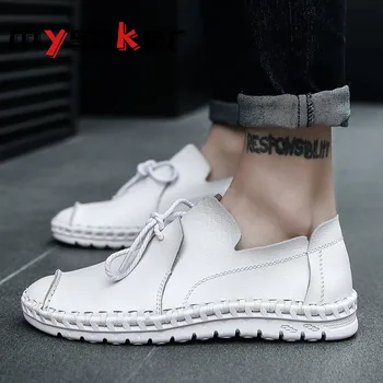 

Slip-on Men Casual Shoes Summer Big Size Mens Loafers Fashion Male Walking Footwear Low Top Man Leather Sneakers for Men Shoe T1