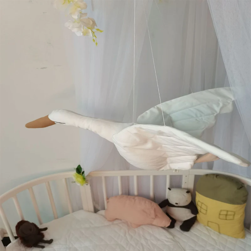 NURSERY Swan Soft Sleeping Pillow Stuffed Plush Animal Room Decor kids baby Toys 