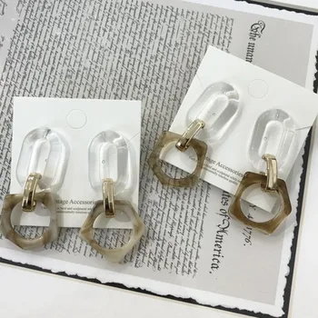 

Multicolor Fashion Long Transparent Big Long Earrings Clear Acrylic Drop Earrings Korea Acetate Chain Pendant Earrings For Women