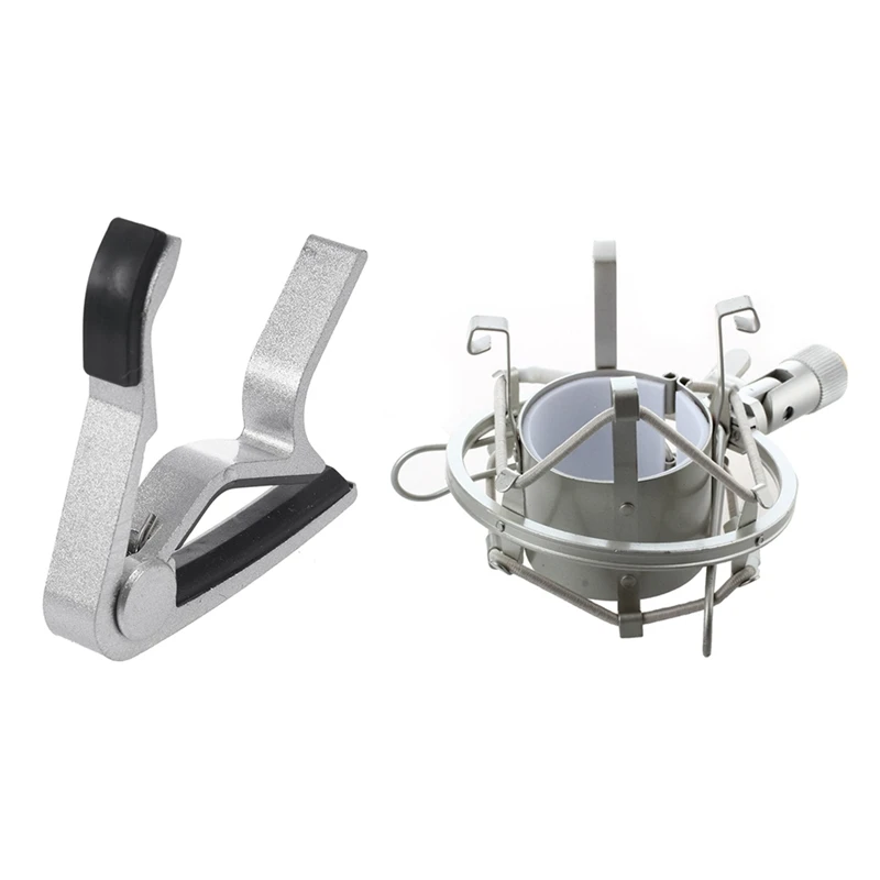 1 Pcs CAPO Capo Clamp Folk Acoustic Classic Guitar & Set Silver Metal Miniphone Stand Mount With Screws | Спорт и развлечения