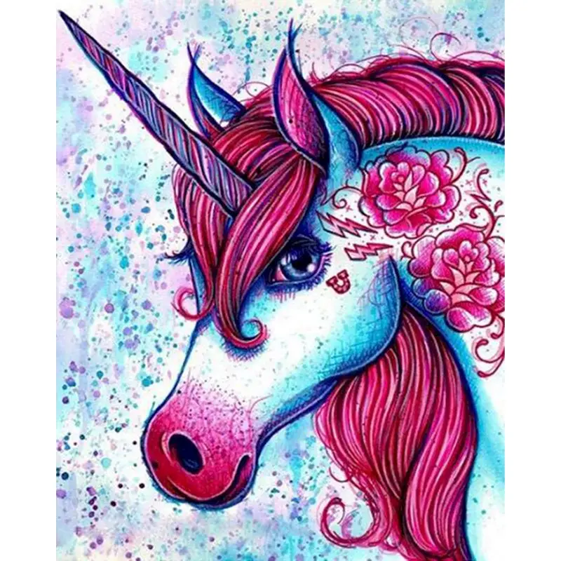 

SELILALI DIY Oil Painting By Numbers Kits For Adults Red Unicorn Animal Picture By Number Diy Framed On Canvas HandPainted Art