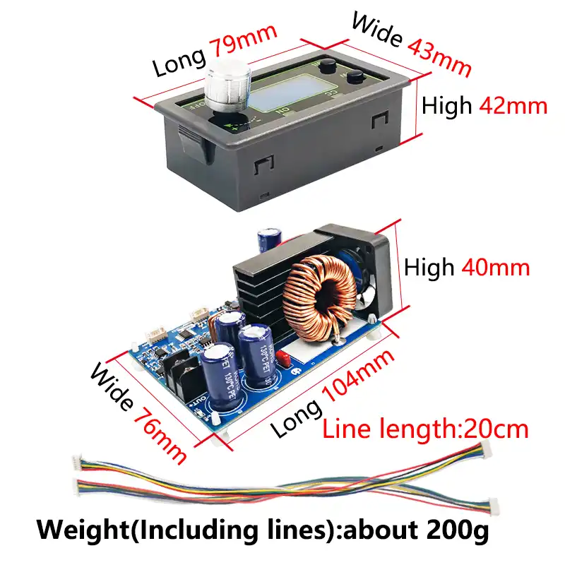 WZ5020L WZ5012L DC DC Buck Converter CC CV Step-down Power Module 50V 20A 1000W Adjustable Voltage Regulated power supply