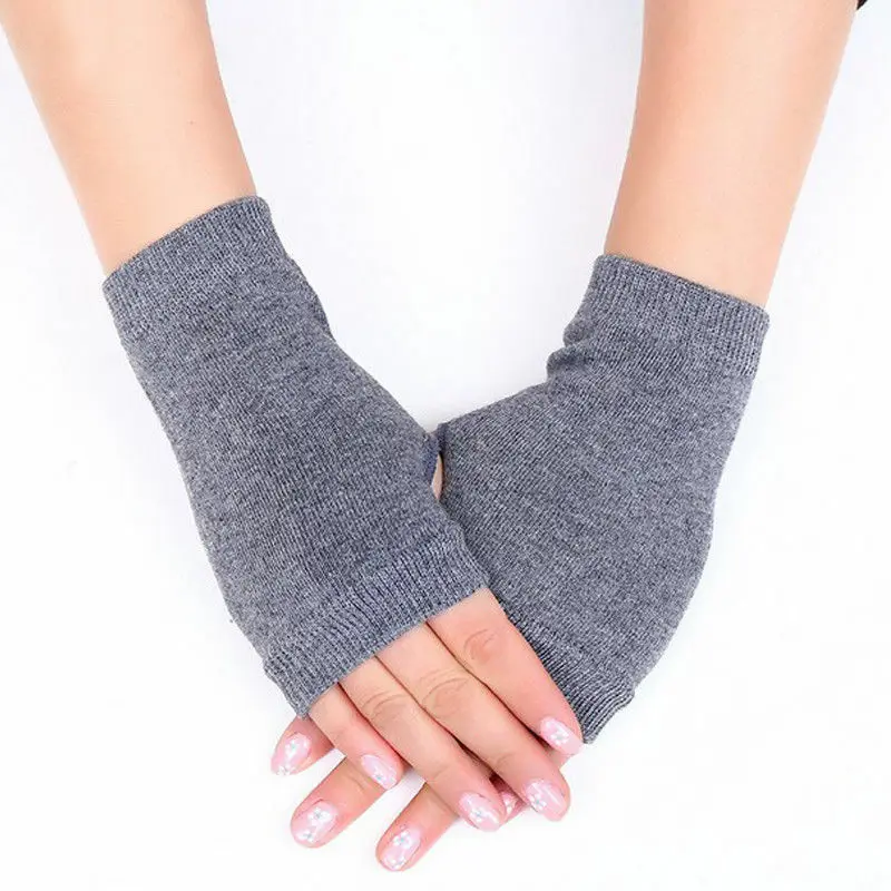 Women Men Knitted Gloves Spring Warmer Winter Long Unisex Arm Solid Fingerless | Аксессуары для одежды