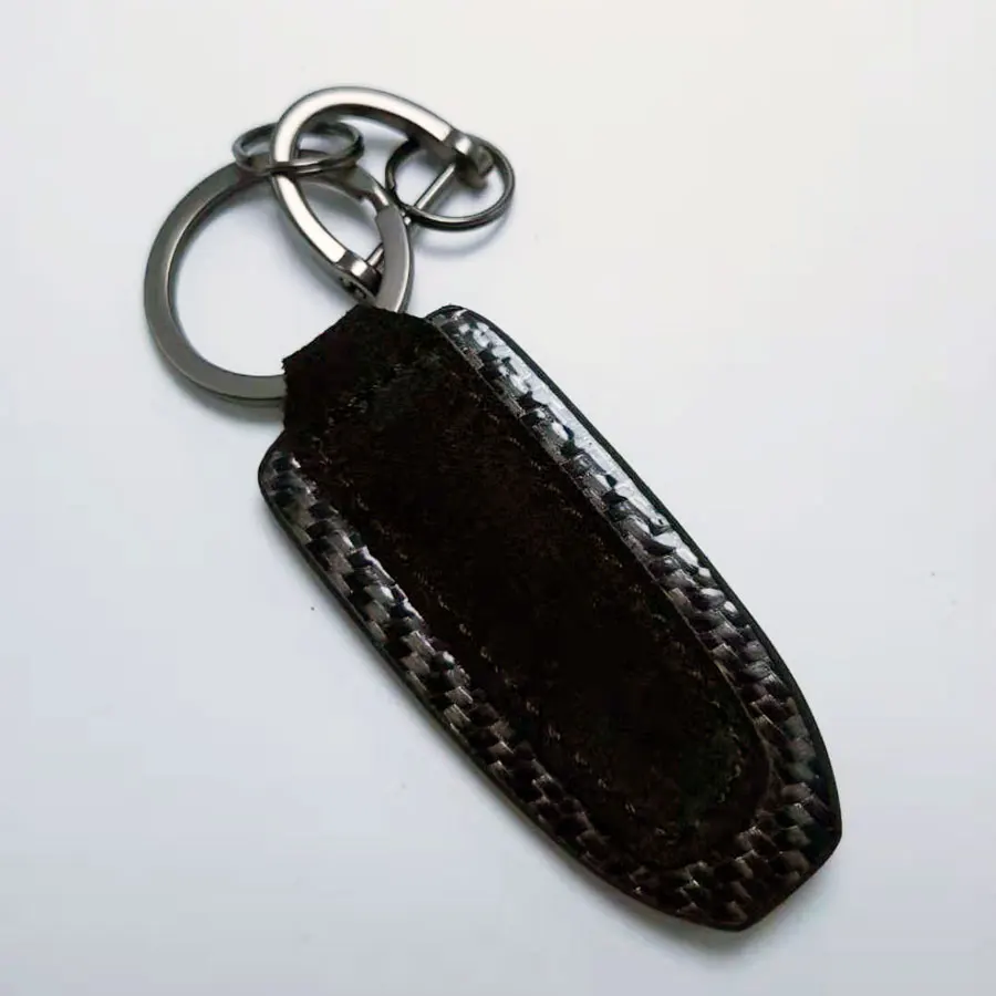 

keychain key ring Carbon fibre key chain really leather key ring for Car Accessories GIFT
