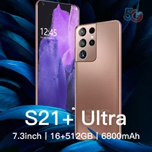 S21+ Ultra Face ID Fingerprint Unlock Cellphone 7.3''6800mAh Global Version 16+512G 24+48MP Full HD Screen Support 5G Smartphone