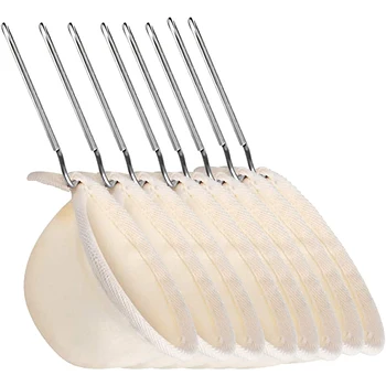 

8 Pieces of Flannel Coffee Filter Reusable with Stainless Steel Handle Handmade Coffee Accessories for Home and Office