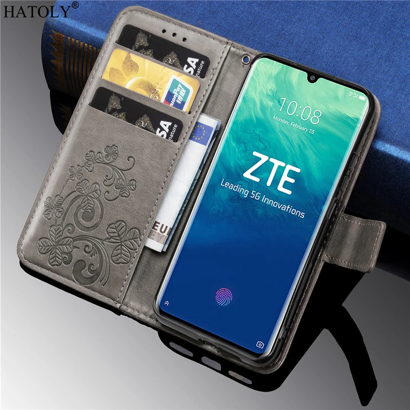 

For Cover ZTE Axon 10 Pro Case PU Leather Flip Wallet Phone Case Axon 10 Pro Card Holder Funda Back Cover For ZTE Axon 10 Pro 5G