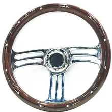 Универсальный Классический Руль из натурального красного дерева с заклепками 340 мм, Автомобильный руль с гальваническим покрытием для античного автомобиля SW30