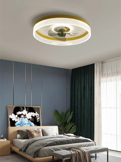 Luces de ventilador de techo LED modernas, luz de techo Simple