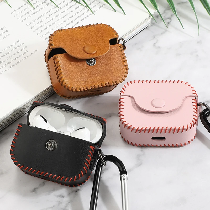 

High-End Leather Case For Airpods Pro Waterproof Earphone Case Anti-Scratches Genuine Leather Protective Cover For Air Pods Pro