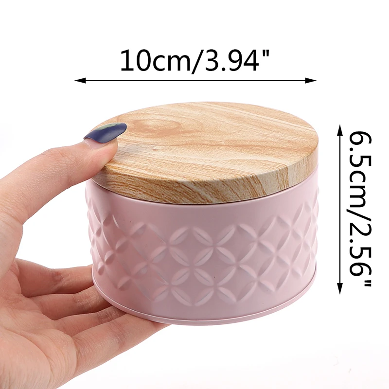 High-End Wood Grain Tin Boxes Solid Metal Storage Box Coffee Tea Cans Candy Container Large Capacity Home Organizer 6