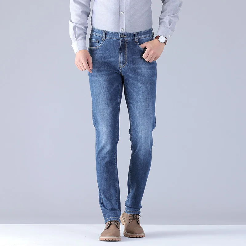 Брендовые джинсы для мужчин облегающие брюки классические джинсы мужские джинсы дизайнерские брюки повседневные обтягивающие прямые эластичные брюки