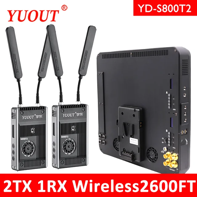 YUOUT TV трансляция S800T2 2TX &amp 1RX без задержки HDMI SDI Беспроводная передача 800 м/футов