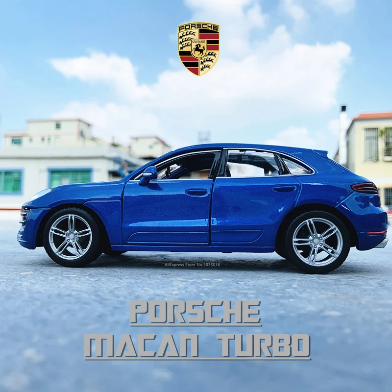 Модель автомобиля из металлического сплава Bburago 1:24 Порше Макан синего цвета