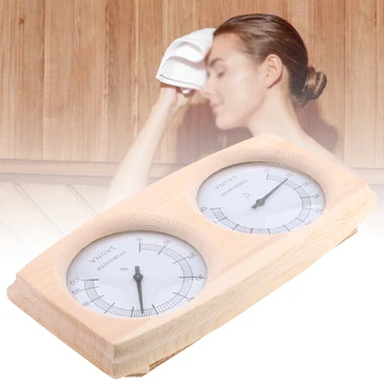 

2 In 1 Double Gauges Humidity Meter Bath Hot Tub Digital Clock Thermometer Indoor Digital Display Steam Wooden Sauna Room