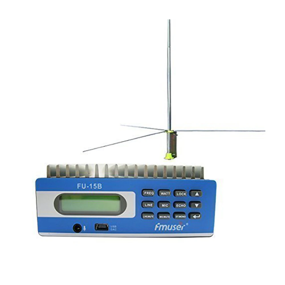 FU-15B 15W FM трансляционный передатчик + GP200 радиоантенна для радиостанции церкви