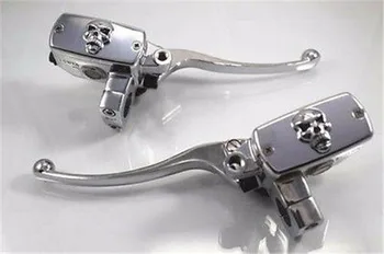 

Chrome 7/8" Skull Handlebar Reservoir Brake Clutch Lever For Honda Kawasaki KL