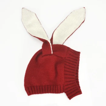 

Baby Rabbit Ears Hat Infant Toddler Autumn Winter Knitted Caps Children Baby Bunny Beanie Hats Accessories Photography Props