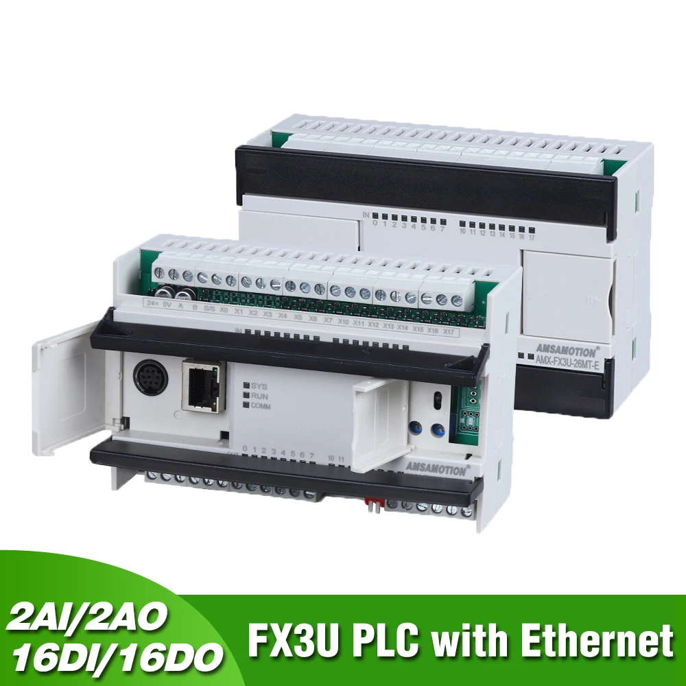 FX3U-26MR PLC Ethernet Port for Mitsubishi Programmable Controller Logic FX3U-26MT FX3U-48MR Transistor Relay Analog Board | Электроника