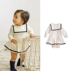 Newborn Infant Naval Wind  Rompers  Children Clothing Baby Boys Rompers Toddler Girl Dress Set Brother Sister Outfit