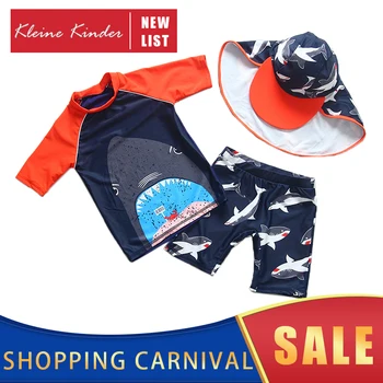 

Kleine Kinder Children's Swimsuit for Boy UPF50 Long Sleeve Kids Surfing Rashguard Two Piece Toddler Bathing Swimming Suit Boys