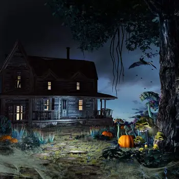 

Halloween Photography Background Pumpkin Skull Horror Lodge Photography Backdrop Photocall Photography Background For Photo Stud