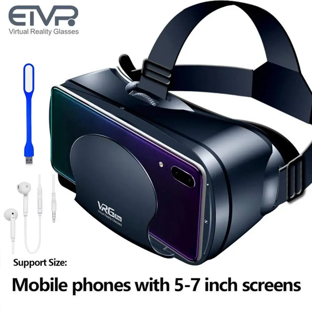 VRG Pro-Gafas de realidad Virtual 3D, auriculares de realidad Virtual, pantalla completa, vídeo de gran angular, aplicación, teléfono de 5 a 7 pulgadas para dispositivos de YouTube y sitio web