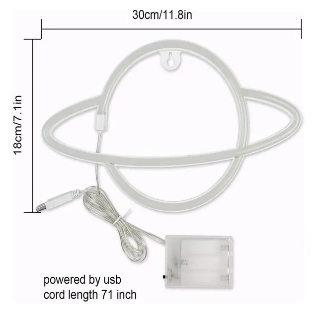 néon LED USB en forme de cœur, luminaire décoratif d'intérieur – Image 3