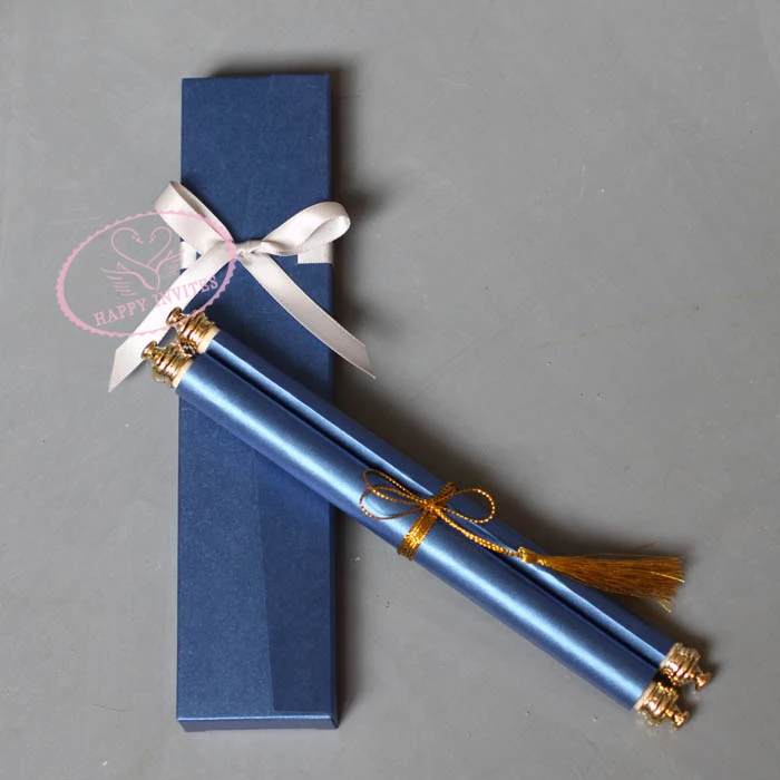 HI2051-21 Customized Royal Scroll Wedding Invitation with Box