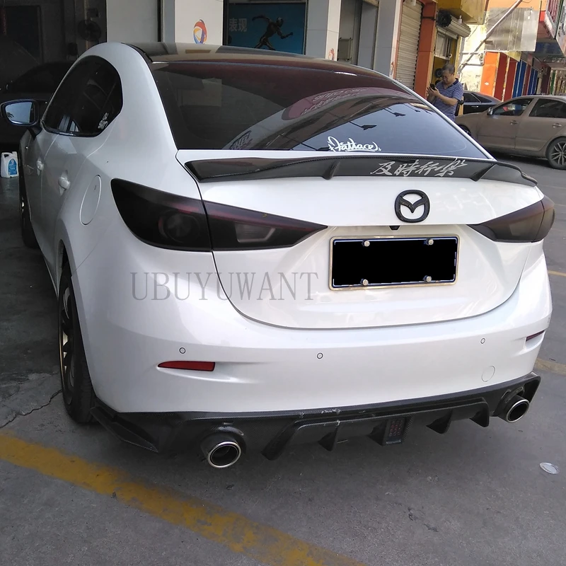 

UBUYUWANT For Mazda3 Axela 2015-2018 Car Tail Wing Decoration Carbon Fiber Color Rear Trunk Spoiler Car Styling For Mazda 3
