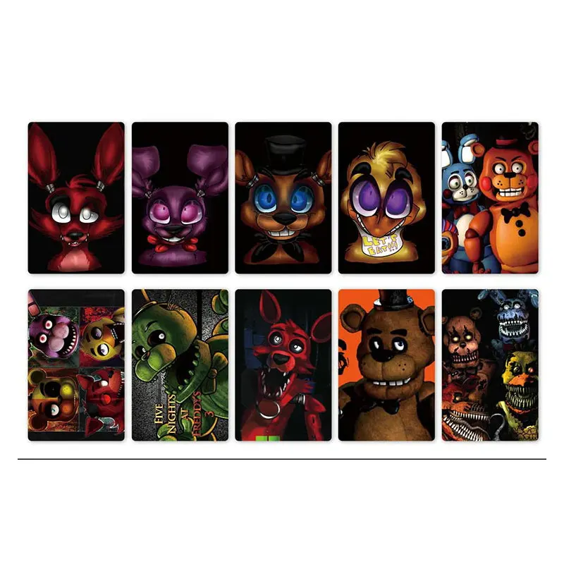 

10pcs Five Nights at Freddy's Anime Card Stickers DIY Waterproof Scrub Card Sticker Kids Sticker Toys for Kids Collection Gift