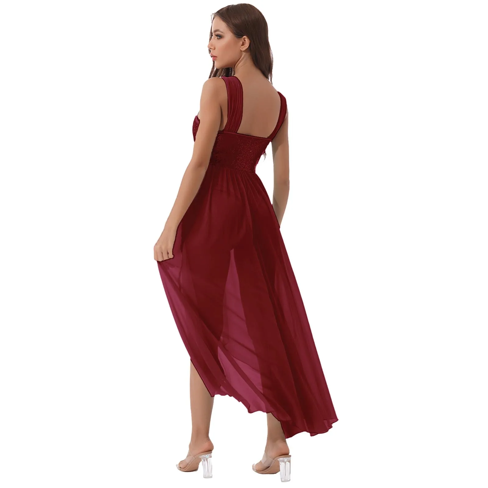 Women Sequined Formal Dance Dress 