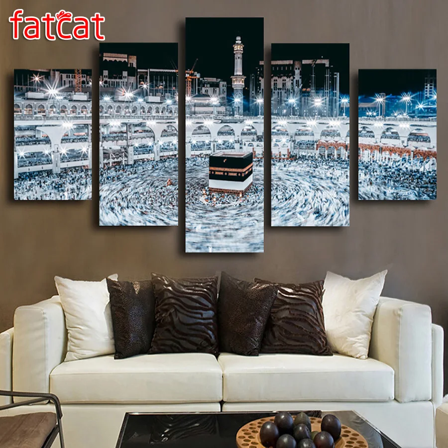 Mosque Mecca Night Landscape Modern