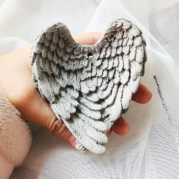 

Blessing angel wings shape silicone mold molds for plaster gypsum car decoration diy clay mold concrete home decoration