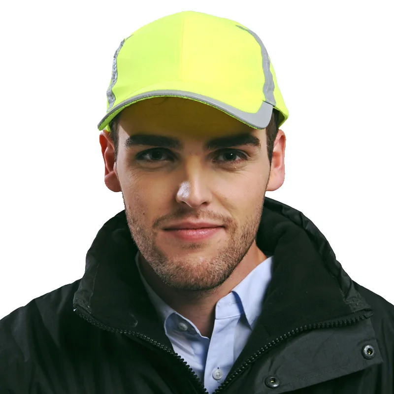 High Visibility Yellow/Lime Unisex Cap Hi Vis Workwear Reflective Baseball Cap Lightweight Breathable Hat For Outdoor Work