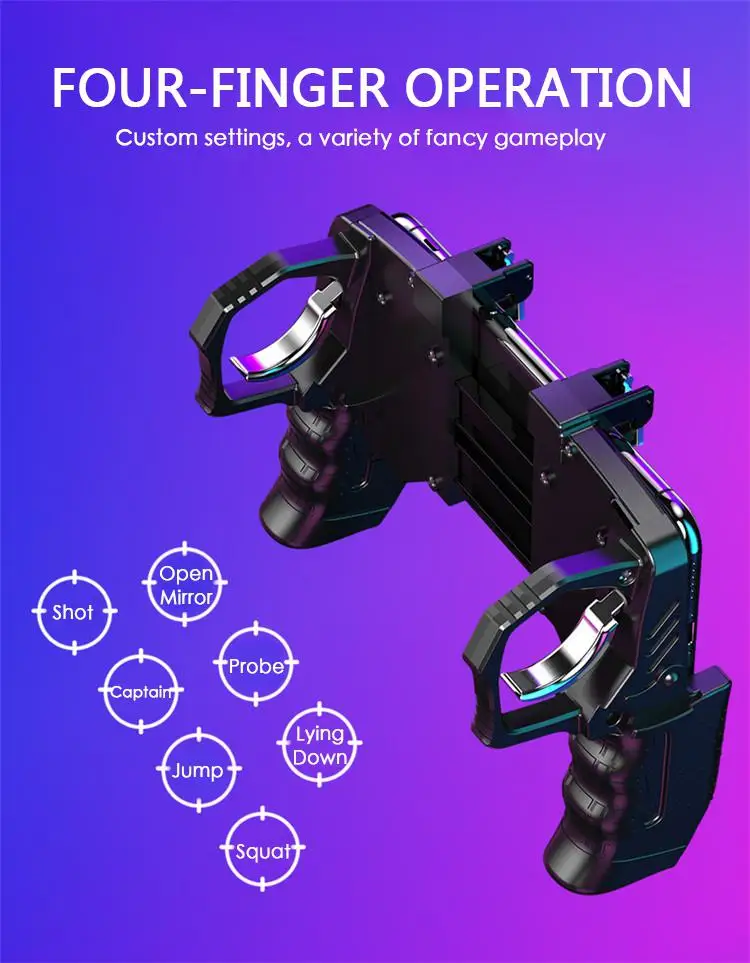  K21 PUBG Mobiele Gamepad Joystick Metalen L1 R1 Trigger Game Shooter Controller for iPhone Android 