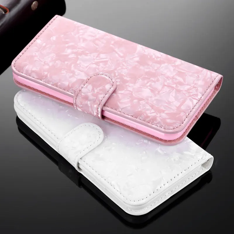 LLZ.COQUE кожаный чехол книжка с мраморными отделениями для карт ручным ремешком Samsung